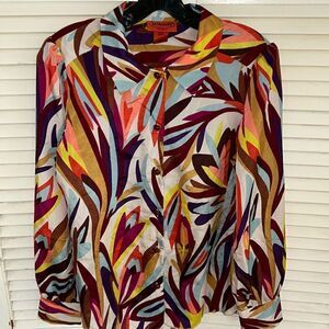 Designer 🧑🎨 Look 👀RARE Missoni Blouse for Target🎯 2011 LtEd Chic & Washable